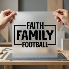 Faith Family Football Bold Christian Faith Ready to Press DTF Transfer for Dtf