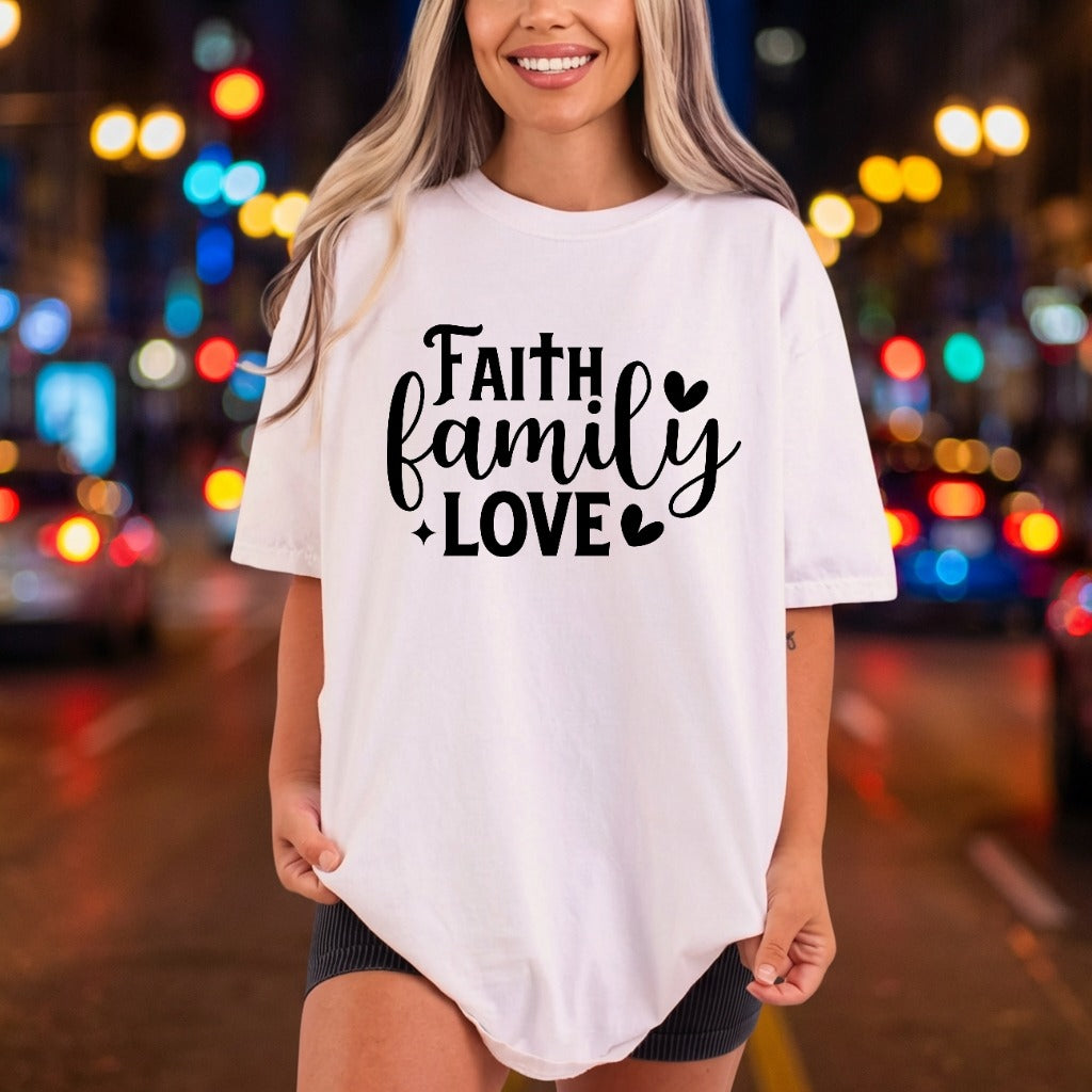 Faith Family Love Script Christian Faith Ready to Press DTF Transfer for Dtf