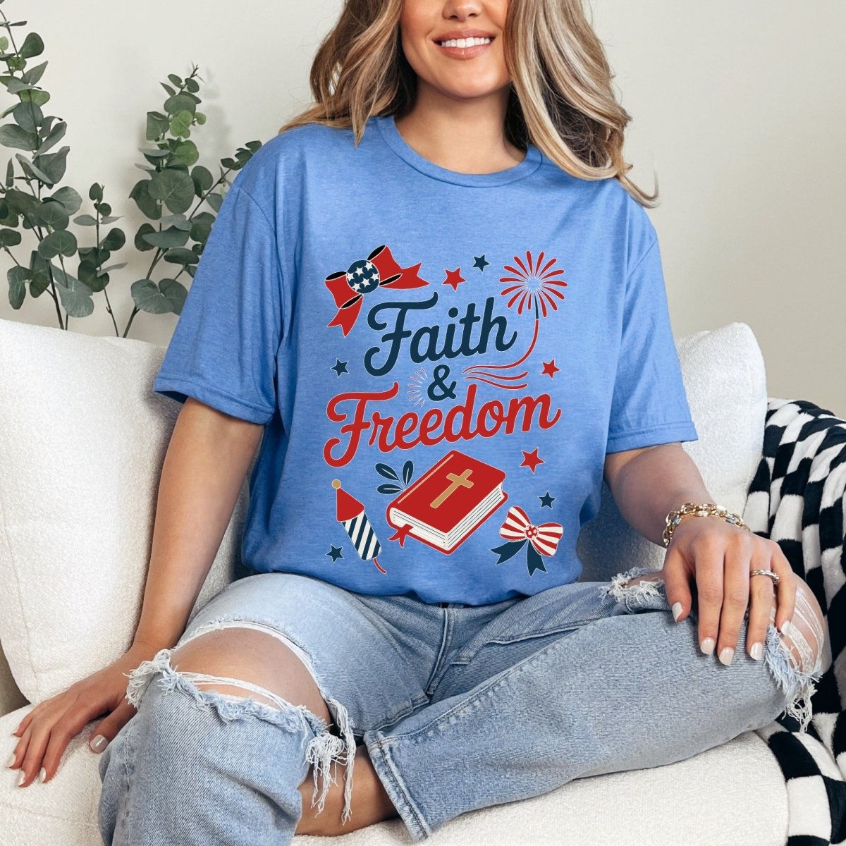 Faith & Freedom | Patriotic Christian Tee - Luckets.com