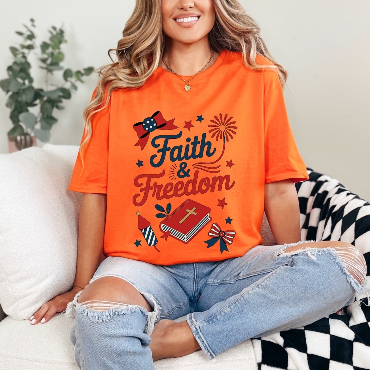 Faith & Freedom | Patriotic Christian Tee - Luckets.com