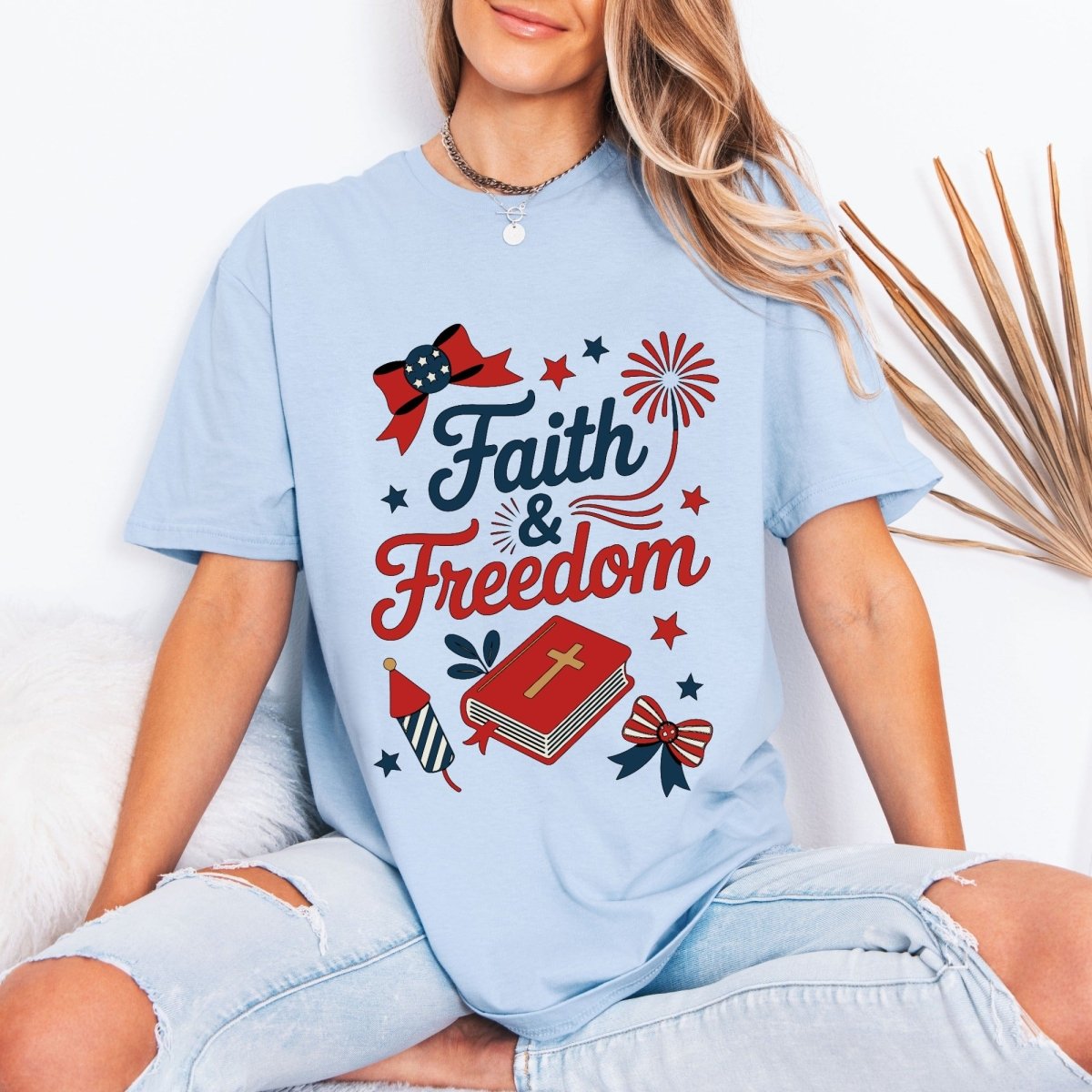 Faith & Freedom | Patriotic Christian Tee - Luckets.com