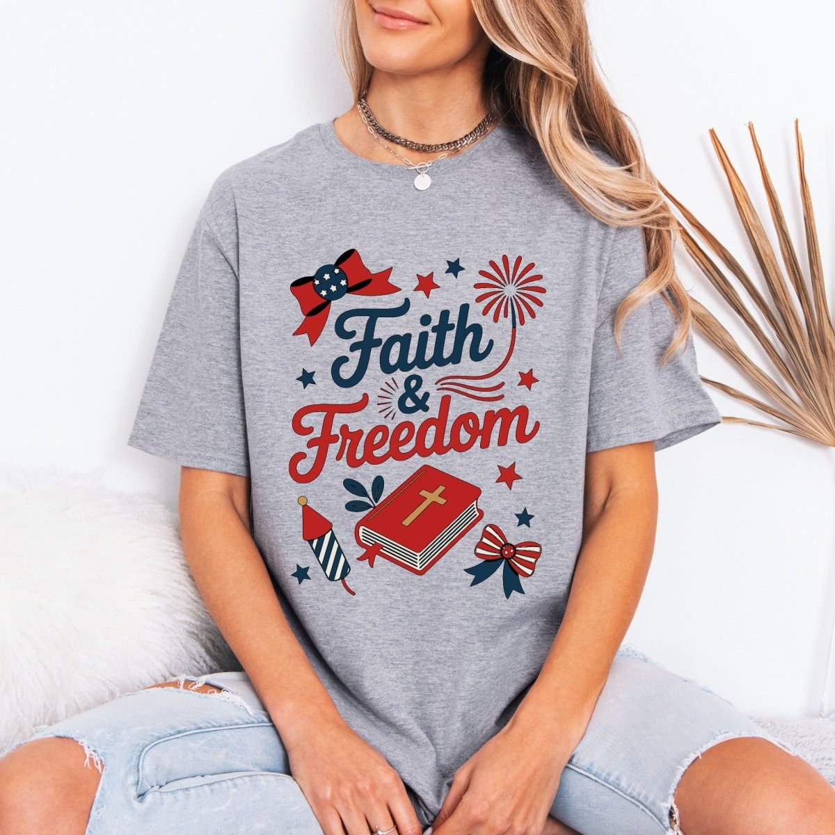 Faith & Freedom | Patriotic Christian Tee - Luckets.com