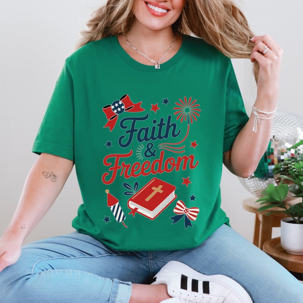 Faith & Freedom | Patriotic Christian Tee - Luckets.com