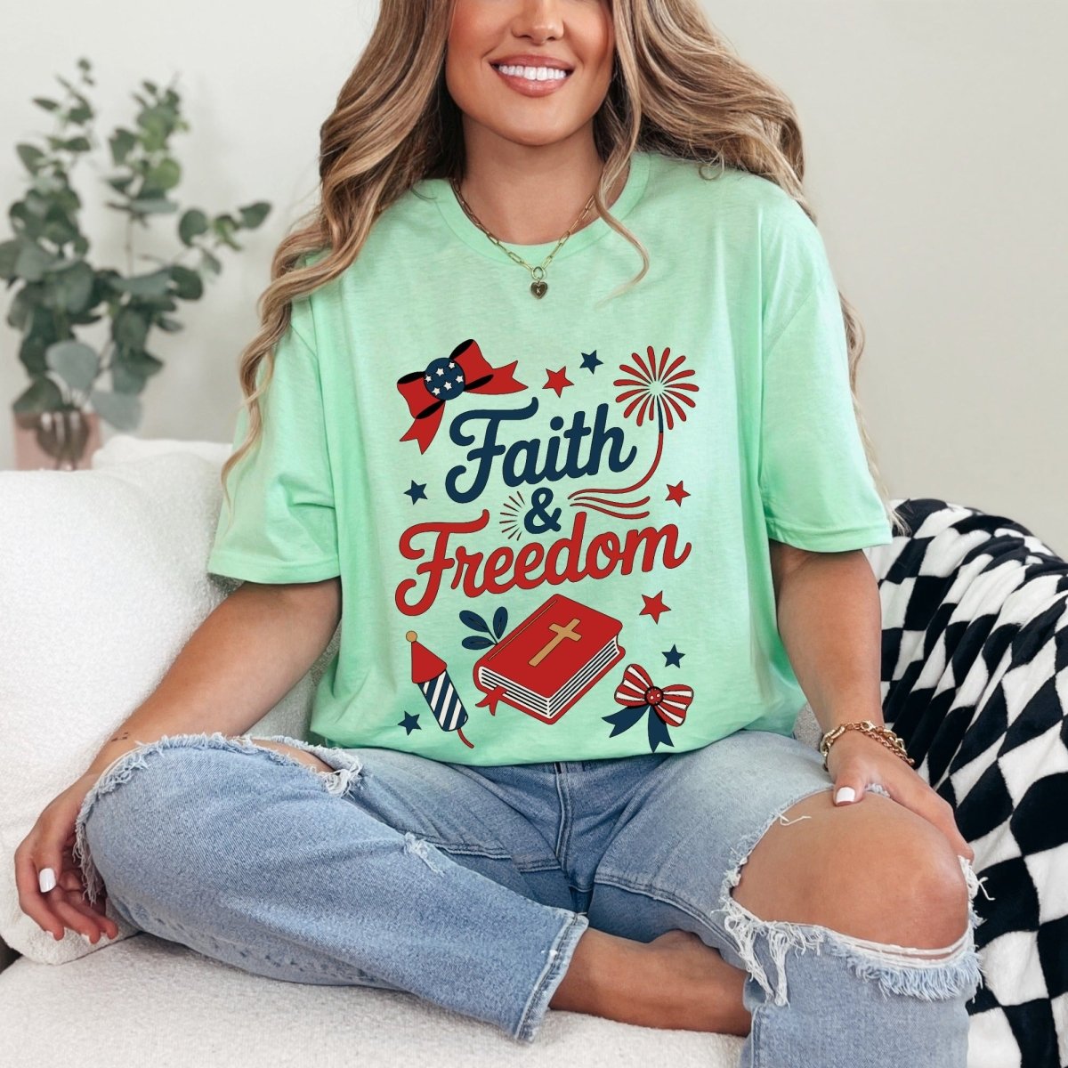 Faith & Freedom | Patriotic Christian Tee - Luckets.com