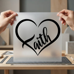 Faith Heart Script Inspirational Christian Faith Ready to Press DTF Transfer for Dtf