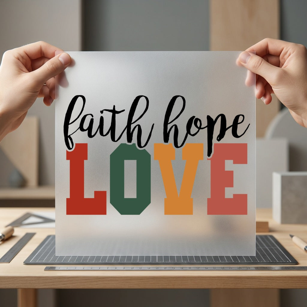 Faith Hope Love Autumn Christian Faith Ready to Press DTF Transfer for Dtf