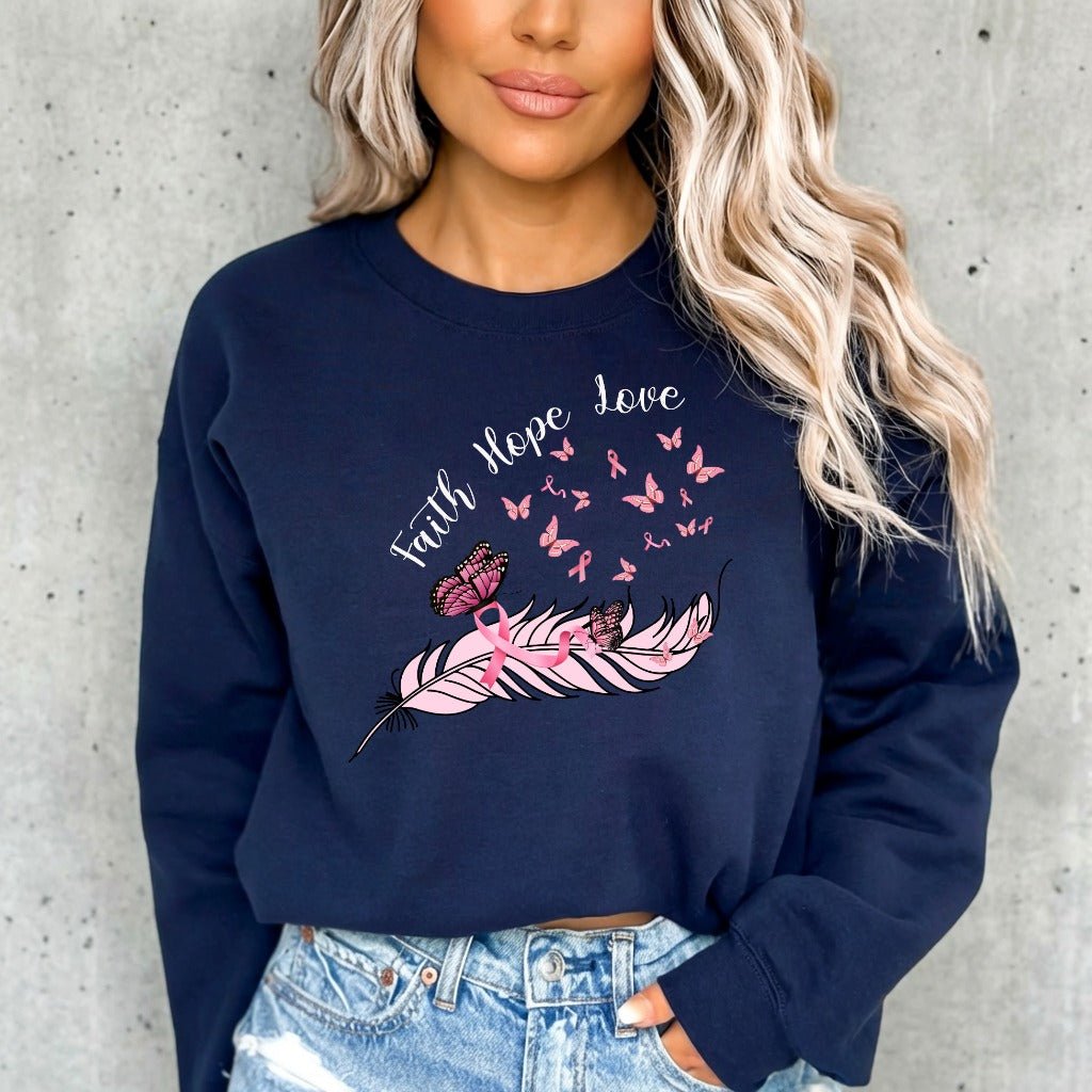 Faith Hope Love | Breast Cancer Awareness Sweatshirt - Luckets.com