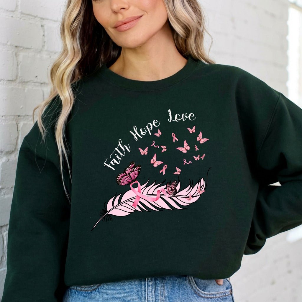 Faith Hope Love | Breast Cancer Awareness Sweatshirt - Luckets.com