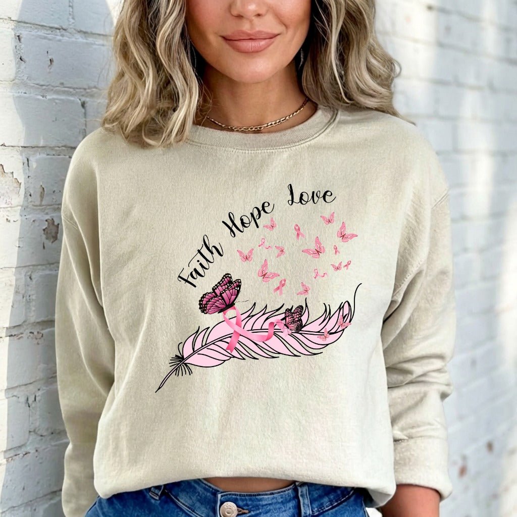 Faith Hope Love | Breast Cancer Awareness Sweatshirt - Luckets.com