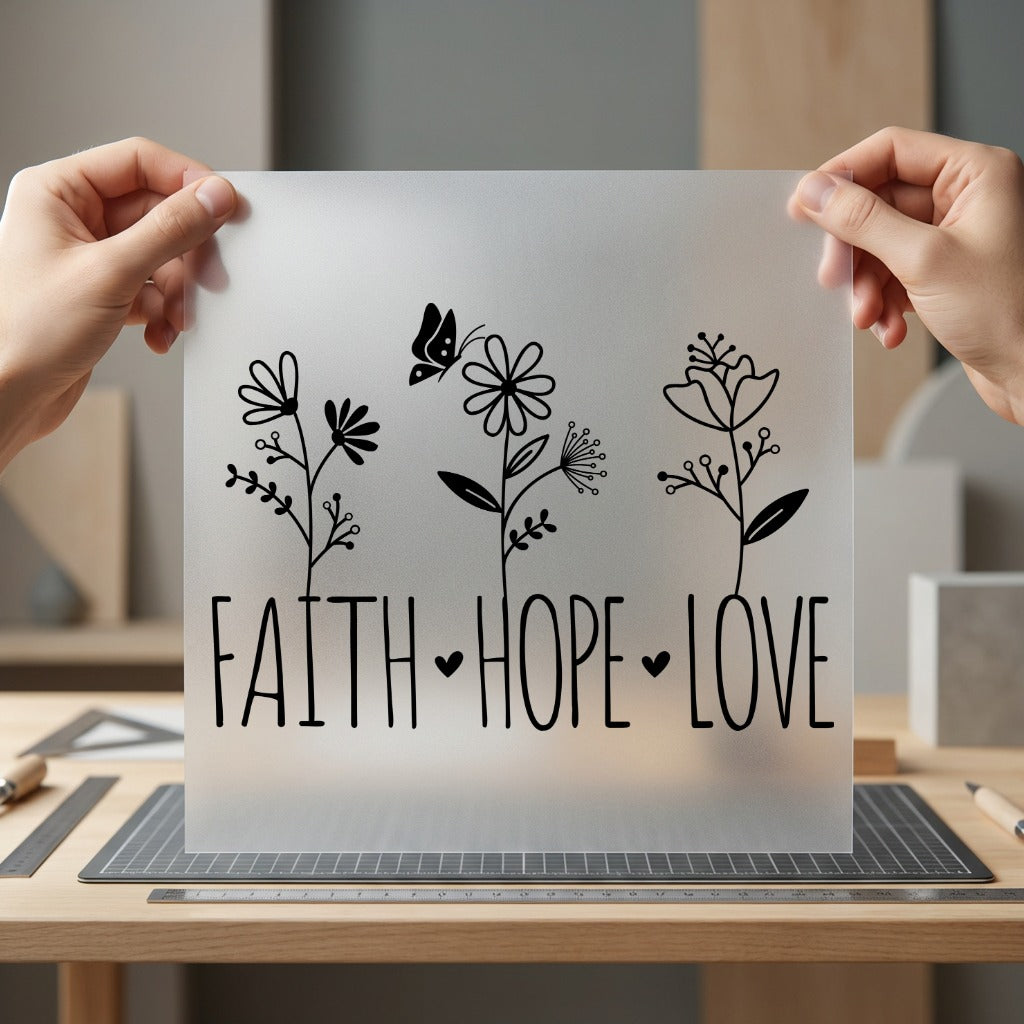Faith Hope Love Butterfly Christian Faith Ready to Press DTF Transfer for Dtf