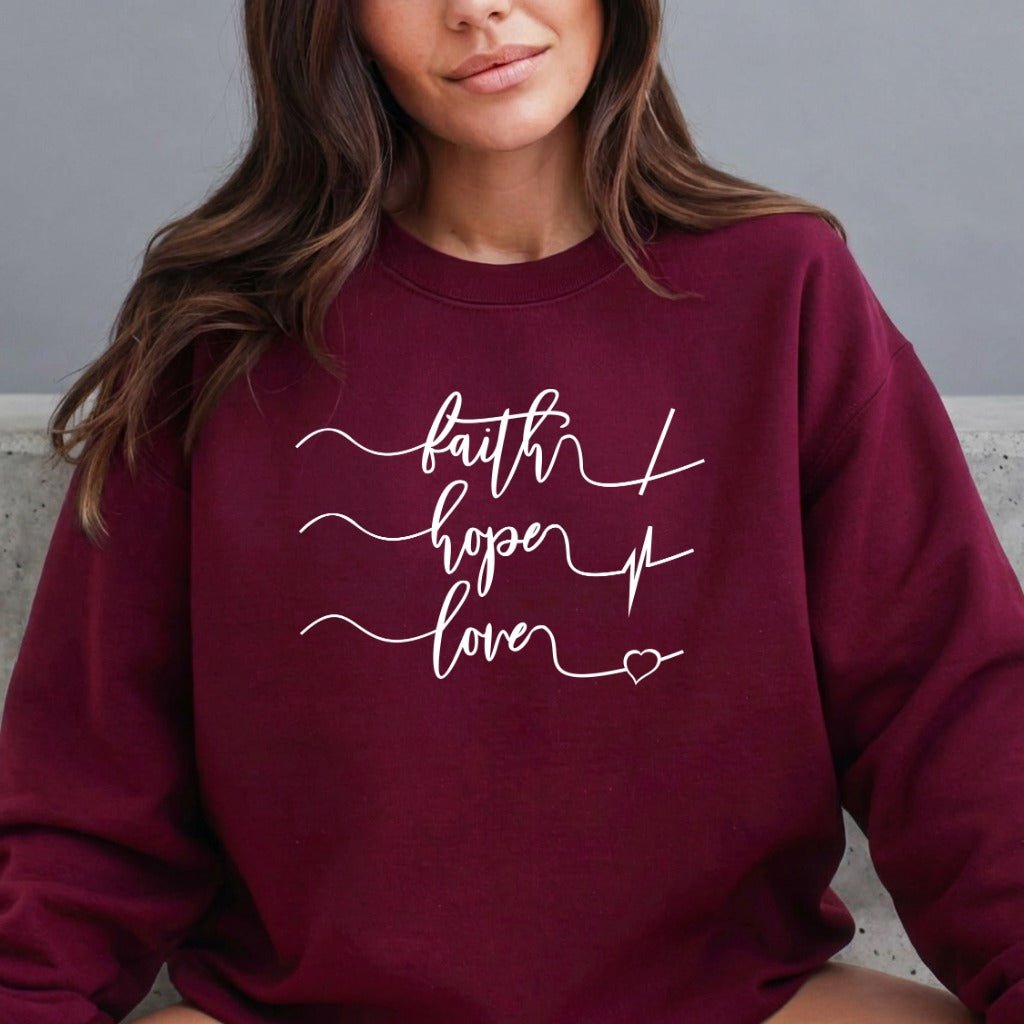 Faith Hope Love | Christian Lifestyle Sweatshirt - Luckets.com