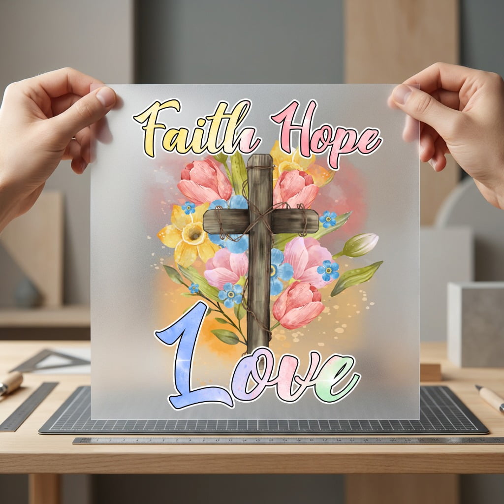 Faith Hope Love Cross Christian Faith Ready to Press DTF Transfer for Dtf