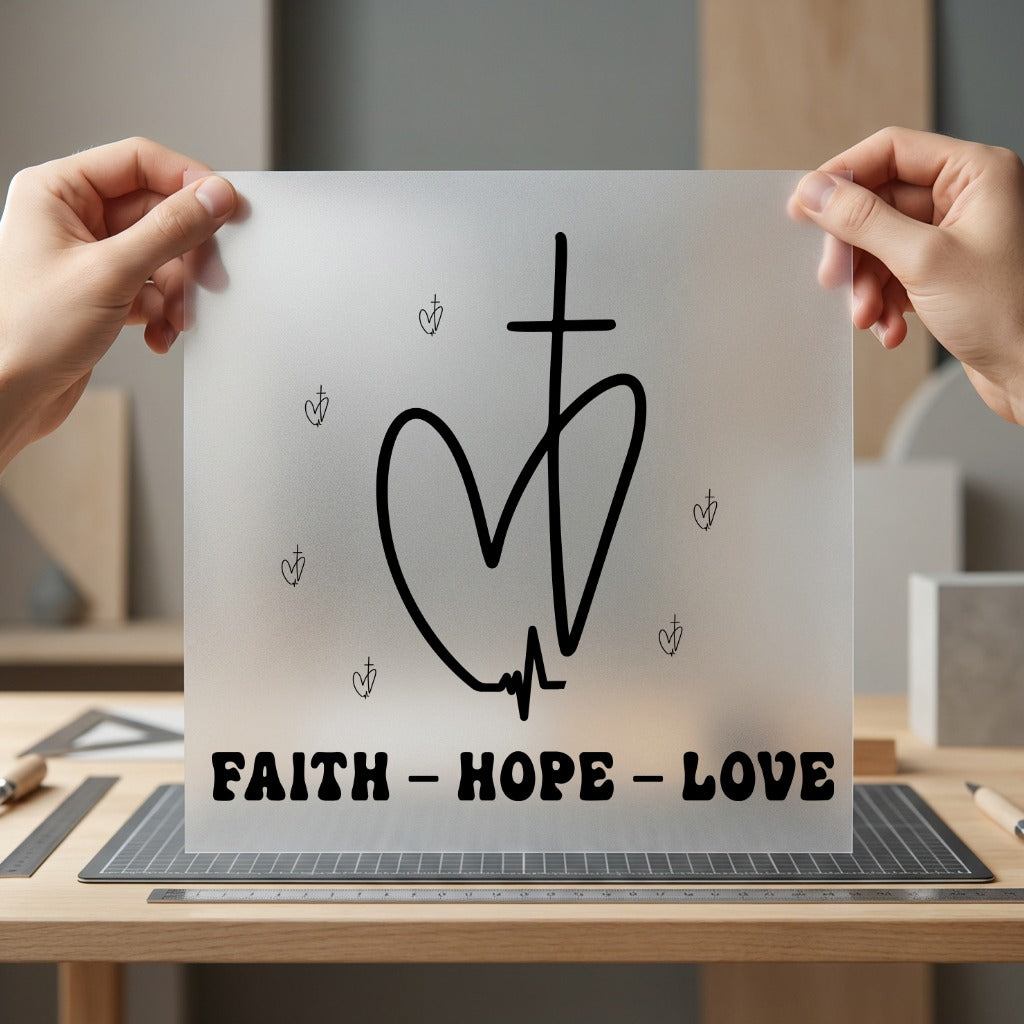 Faith Hope Love Heart Christian Faith Ready to Press DTF Transfer for Dtf