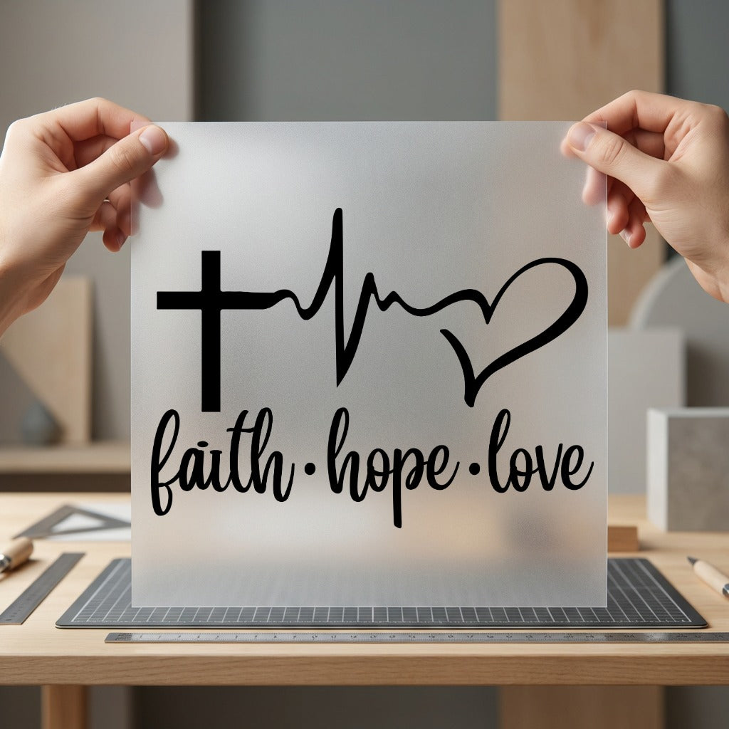 Faith Hope Love Heartbeat Christian Faith Ready to Press DTF Transfer for Dtf