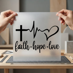 Faith Hope Love Heartbeat Christian Faith Ready to Press DTF Transfer for Dtf