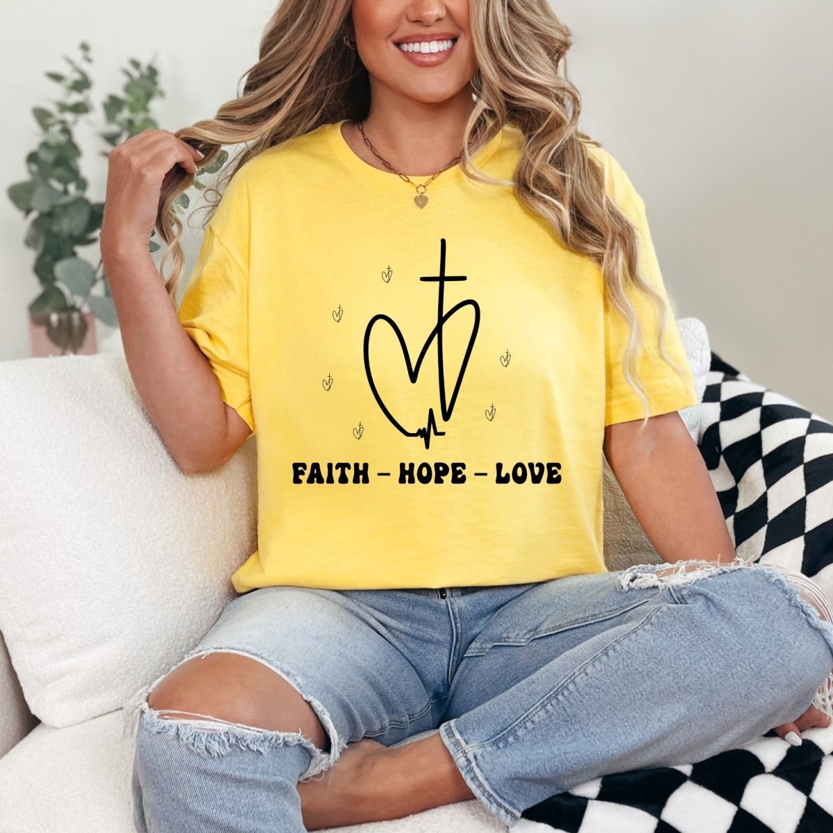 Faith Hope Love | Heartfelt Christian Faith Tee - Luckets.com