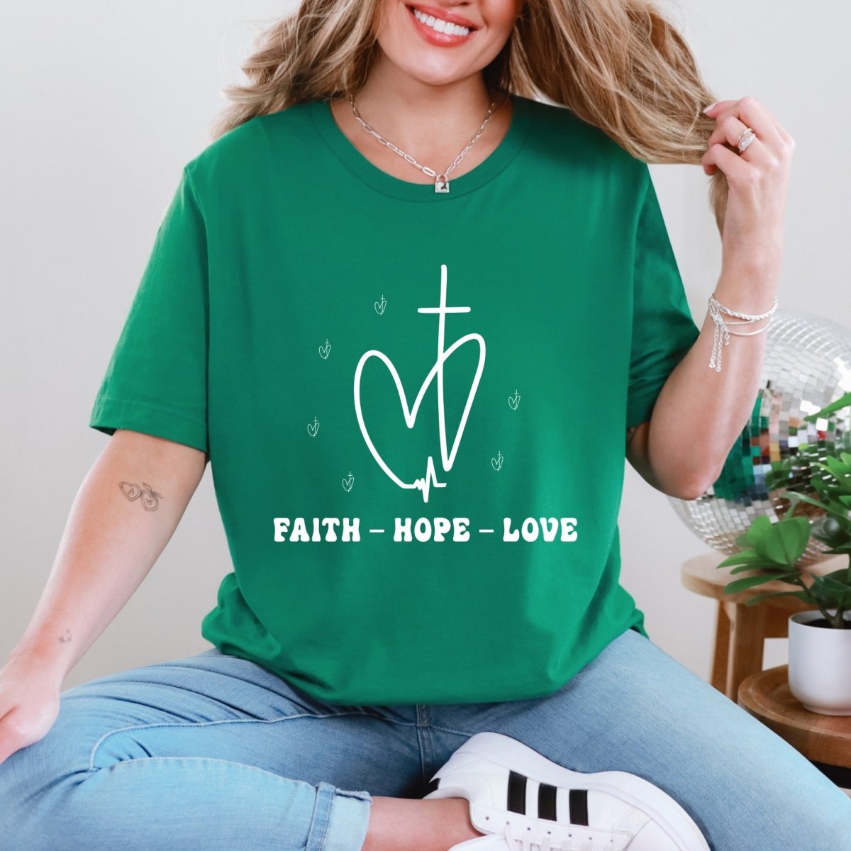 Faith Hope Love | Heartfelt Christian Faith Tee - Luckets.com