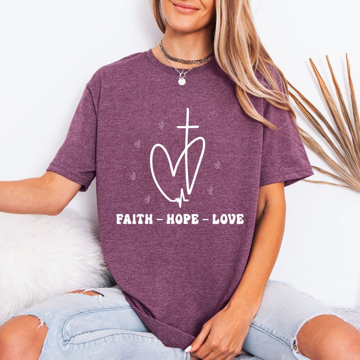 Faith Hope Love | Heartfelt Christian Faith Tee - Luckets.com