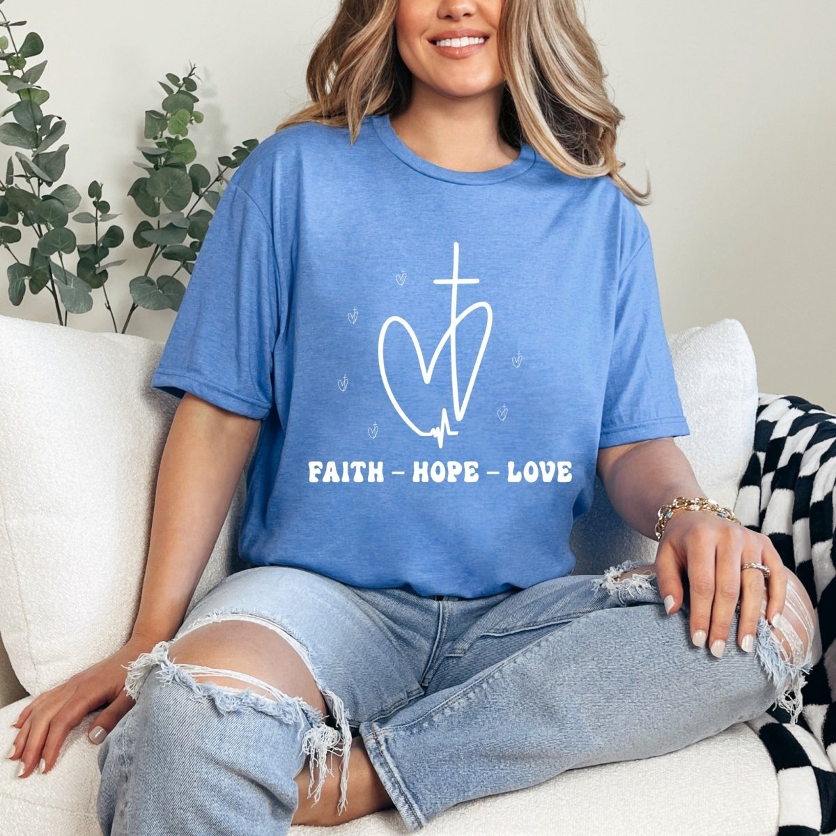 Faith Hope Love | Heartfelt Christian Faith Tee - Luckets.com