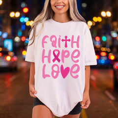 Faith Hope Love Pink Christian Faith Ready to Press DTF Transfer for Dtf