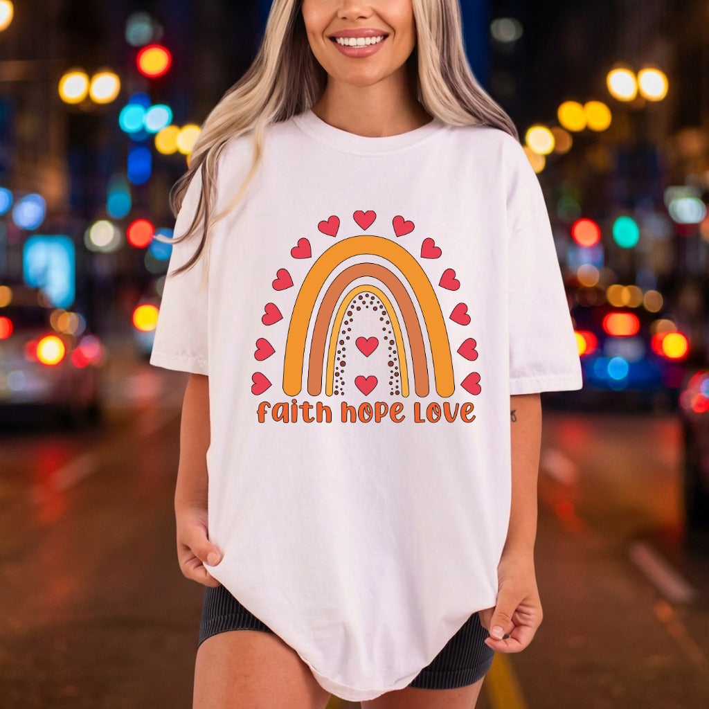 Faith Hope Love Rainbow Christian Faith Ready to Press DTF Transfer for Dtf