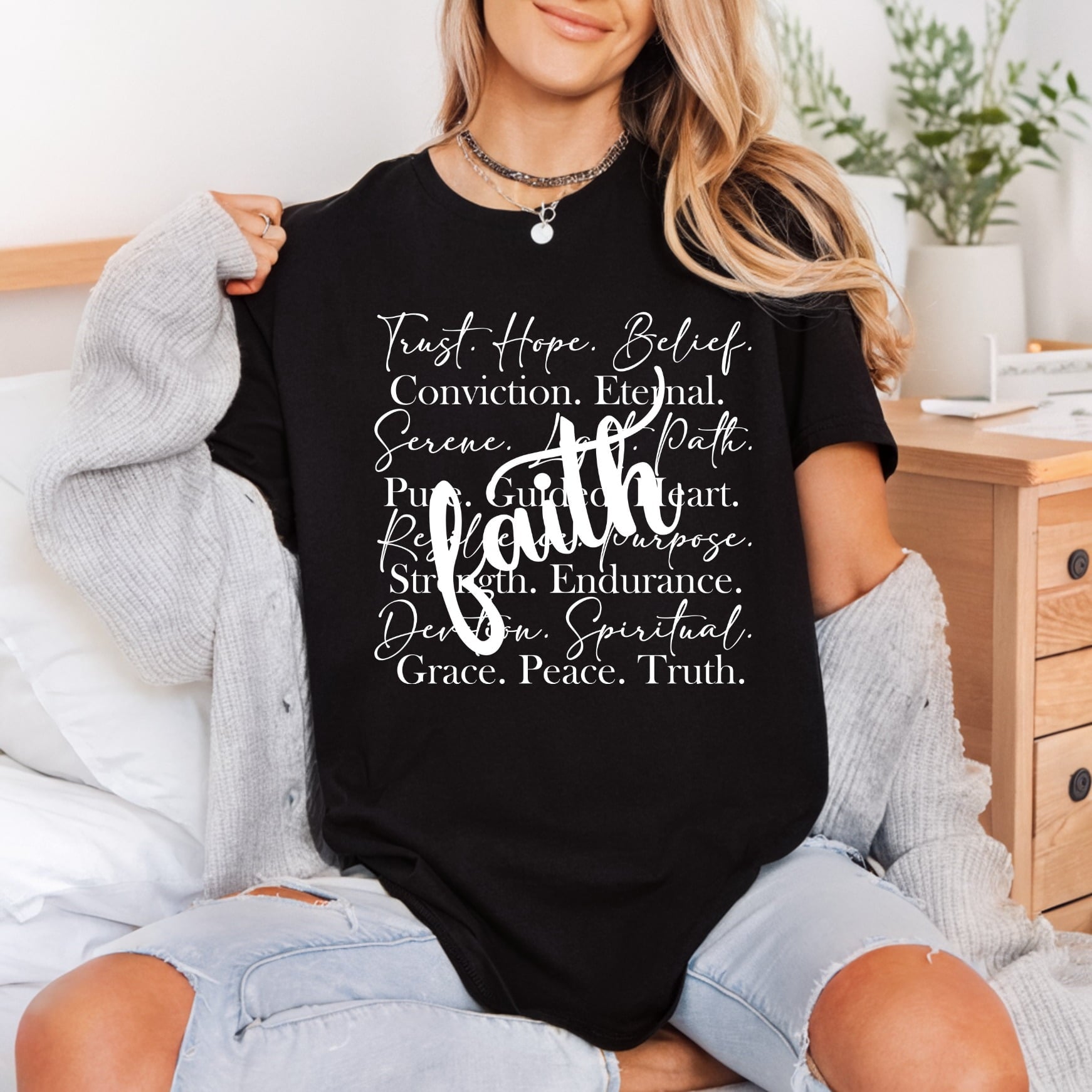 Faith Inspiration Scripture Elegant Christian Faith Ready to Press DTF Transfer for Dtf