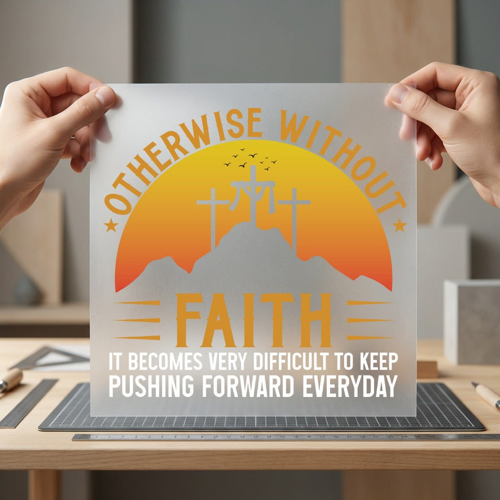 Faith Mountains Cross Christian Christian Faith Ready to Press DTF Transfer for Dtf