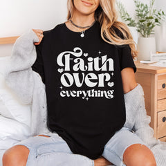 Faith Over Everything Retro Christian Faith Ready to Press DTF Transfer for Dtf