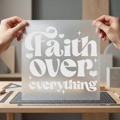 Faith Over Everything Retro Christian Faith Ready to Press DTF Transfer for Dtf