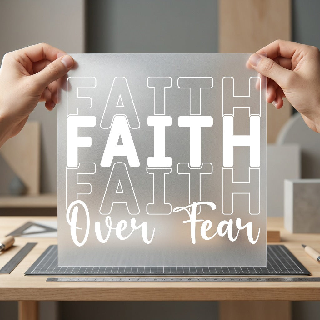 Faith Over Fear Bold Christian Faith Ready to Press DTF Transfer for Dtf