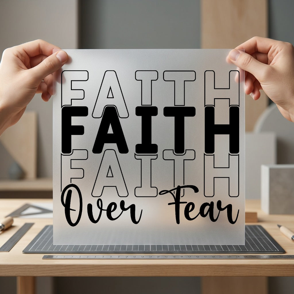 Faith Over Fear Bold Christian Faith Ready to Press DTF Transfer for Dtf