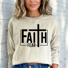 Faith Over Fear | Bold Christian Statement Sweatshirt - Luckets.com