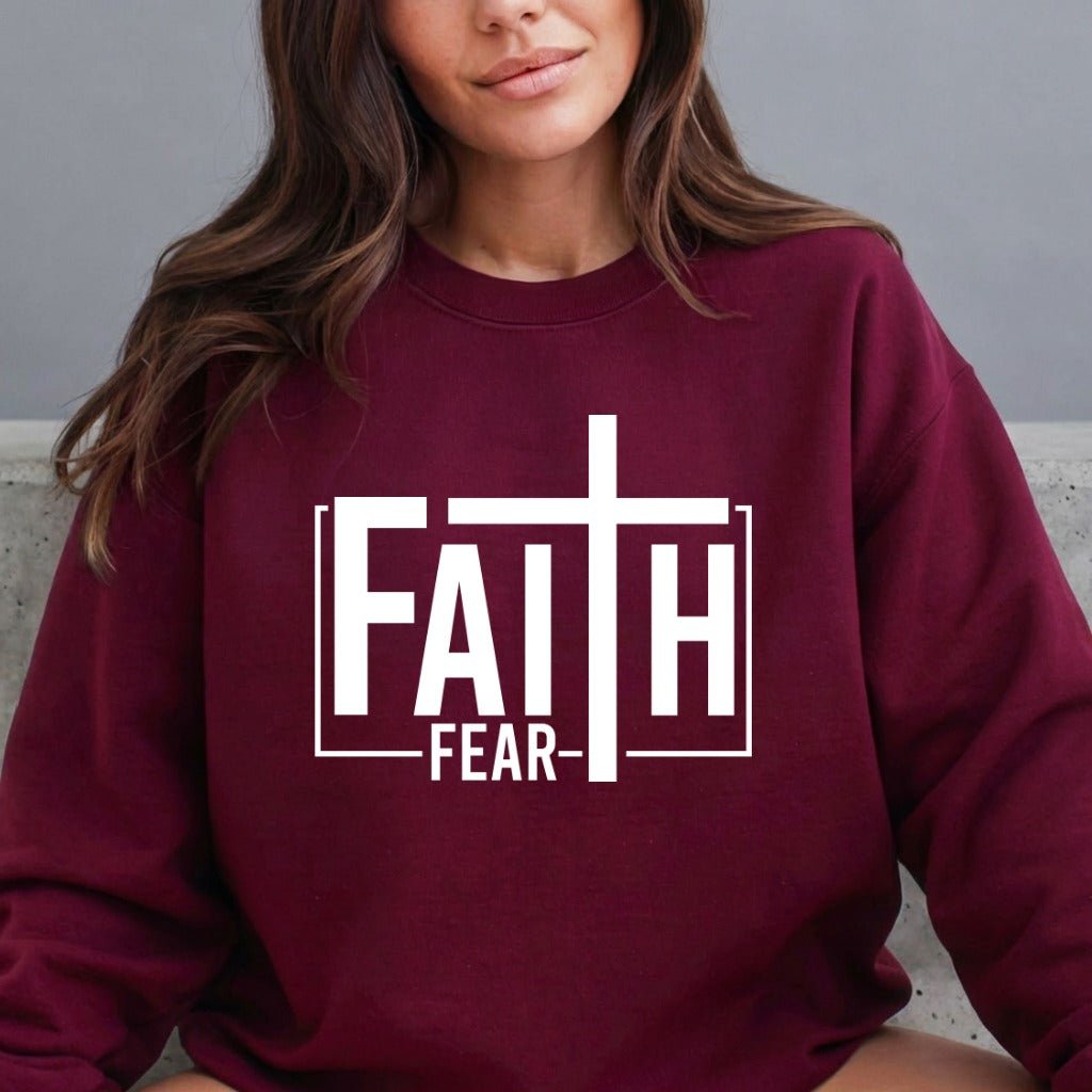 Faith Over Fear | Bold Christian Statement Sweatshirt - Luckets.com