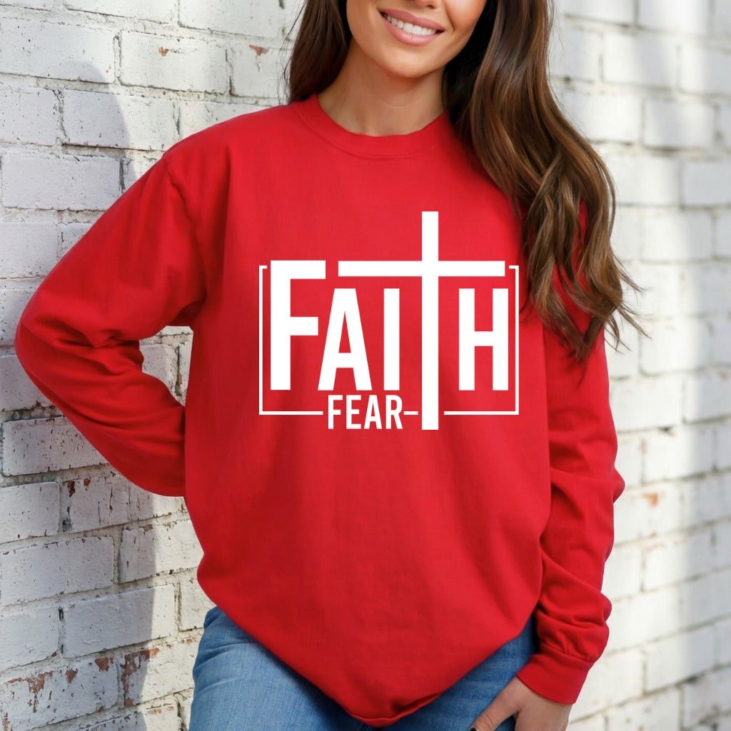 Faith Over Fear | Bold Christian Statement Sweatshirt - Luckets.com