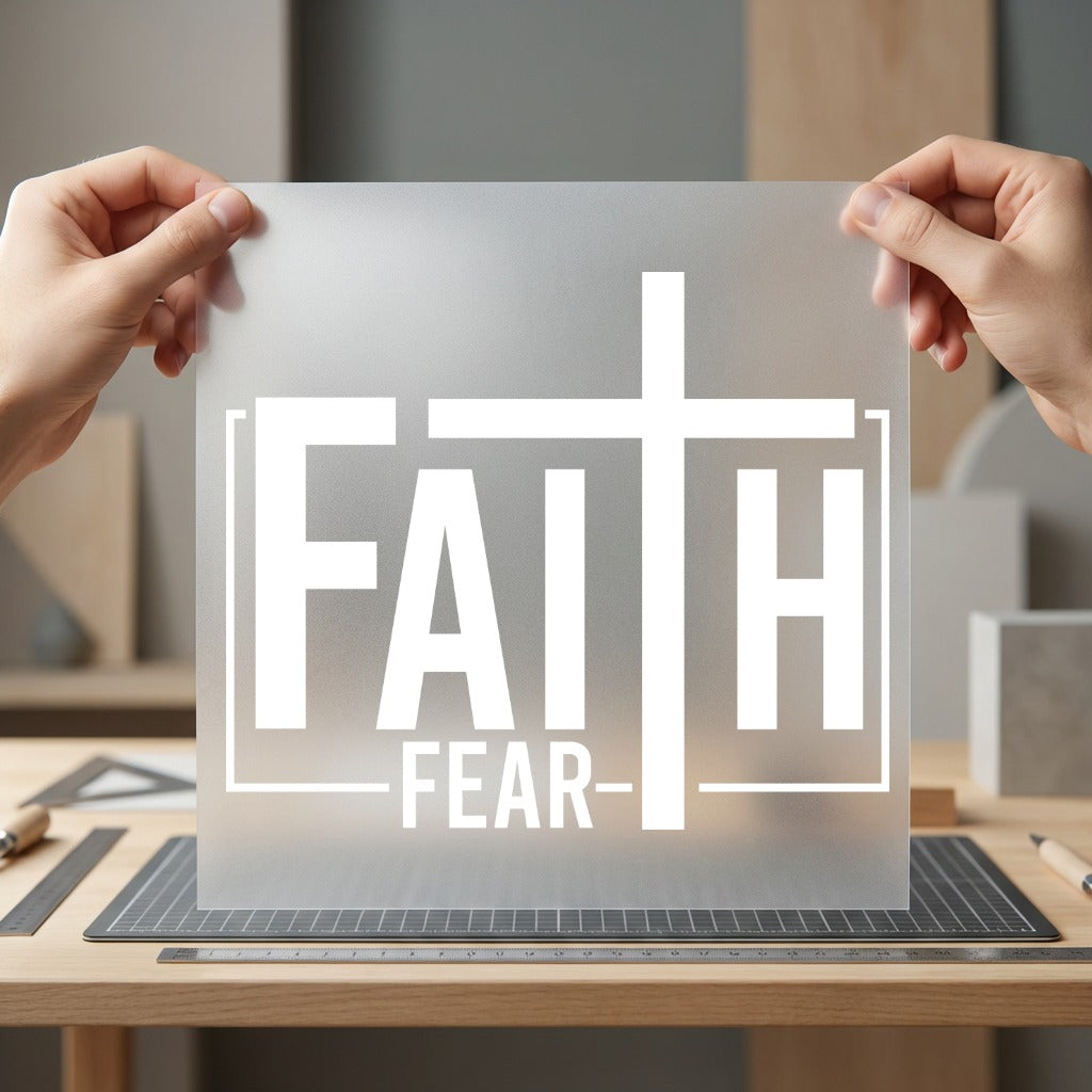 Faith Over Fear Cross Christian Faith Ready to Press DTF Transfer for Dtf