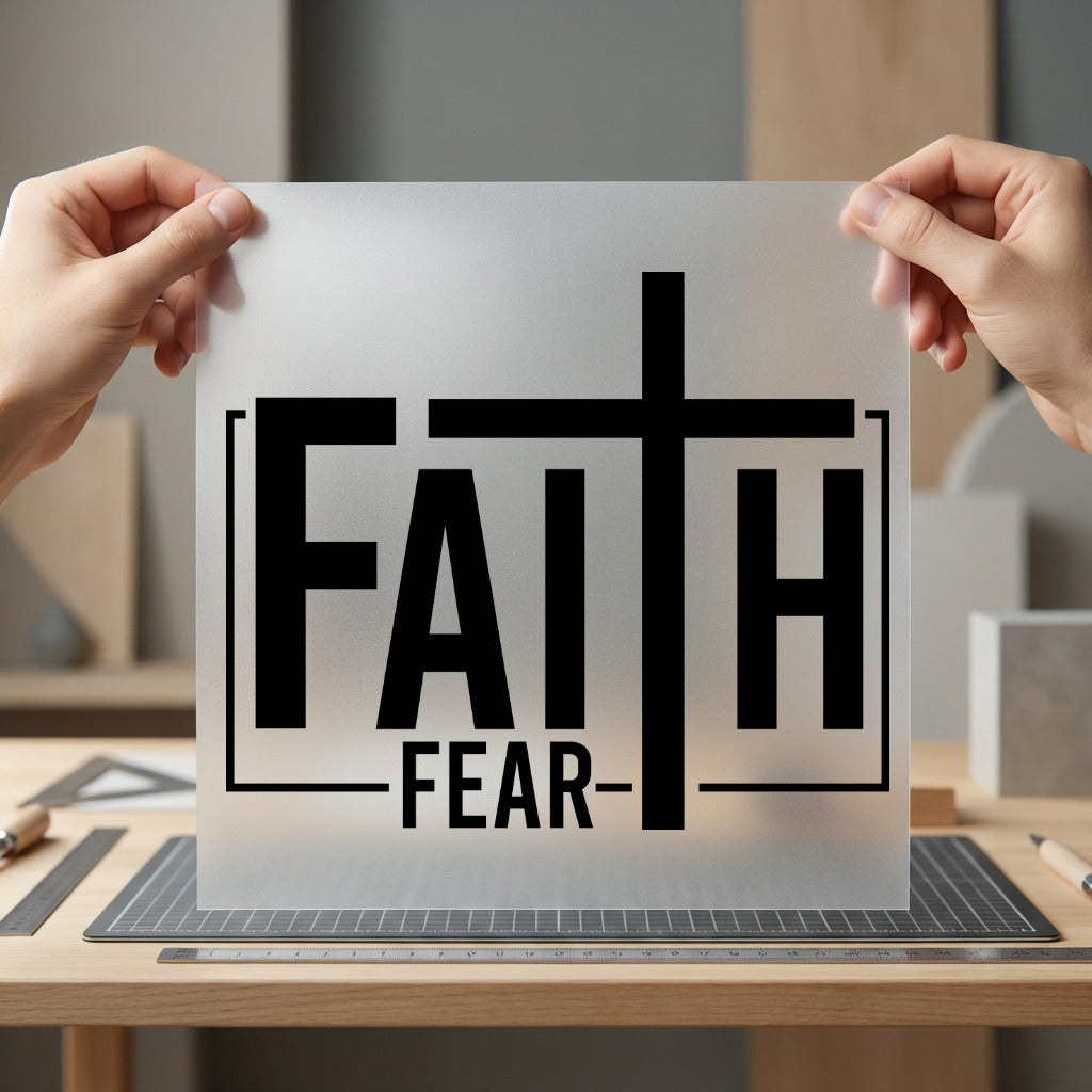 Faith Over Fear Cross Christian Faith Ready to Press DTF Transfer for Dtf