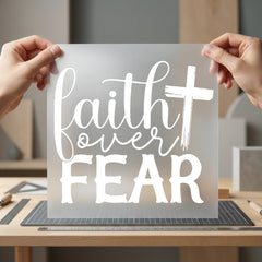 Faith Over Fear Cross Christian Faith Ready to Press DTF Transfer for Dtf