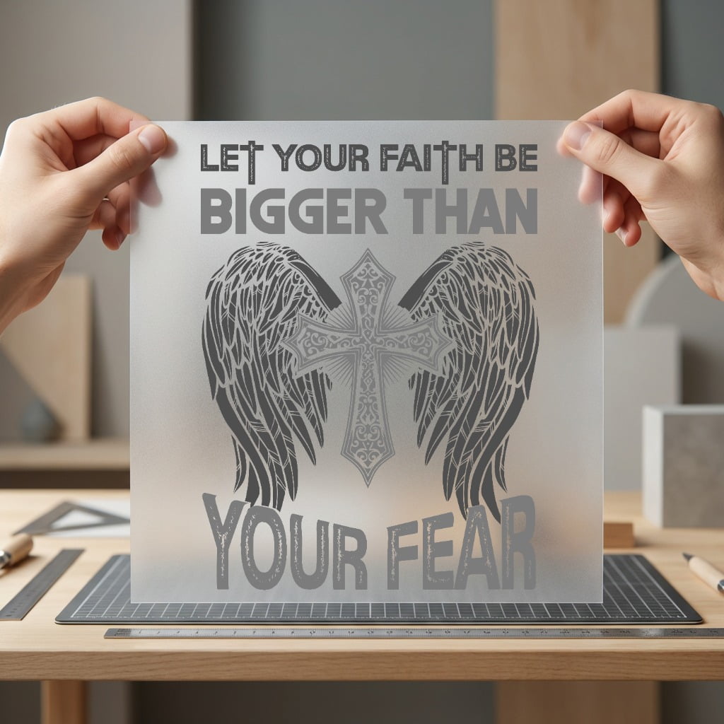 Faith Over Fear Cross Christian Faith Ready to Press DTF Transfer for Dtf
