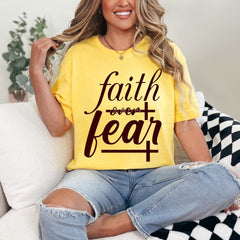 Faith Over Fear | Empowering Script Tee - Luckets.com