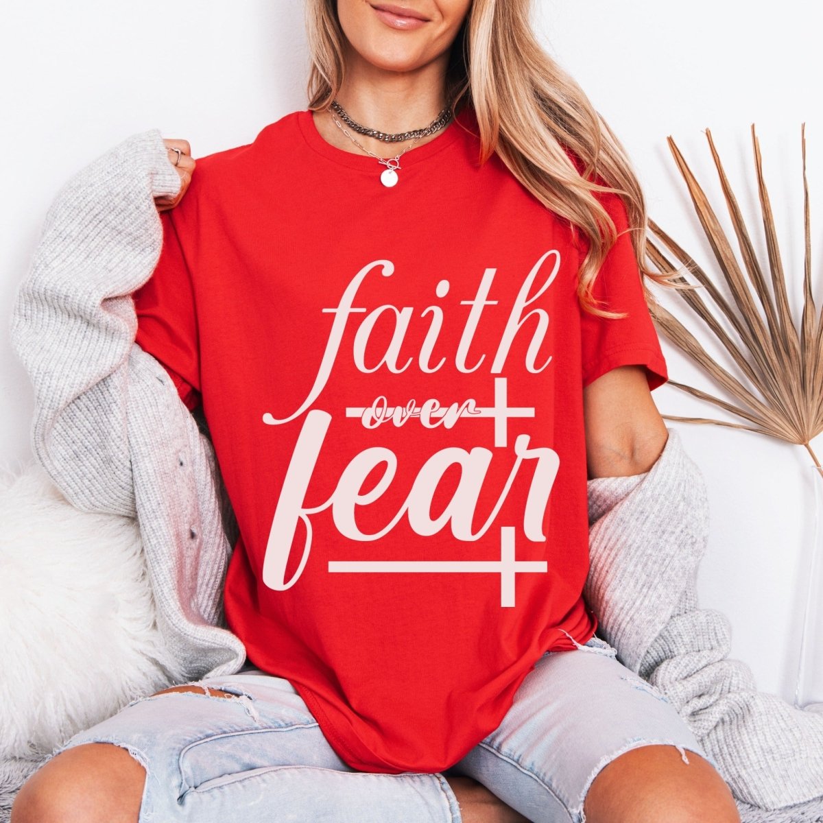 Faith Over Fear | Empowering Script Tee - Luckets.com