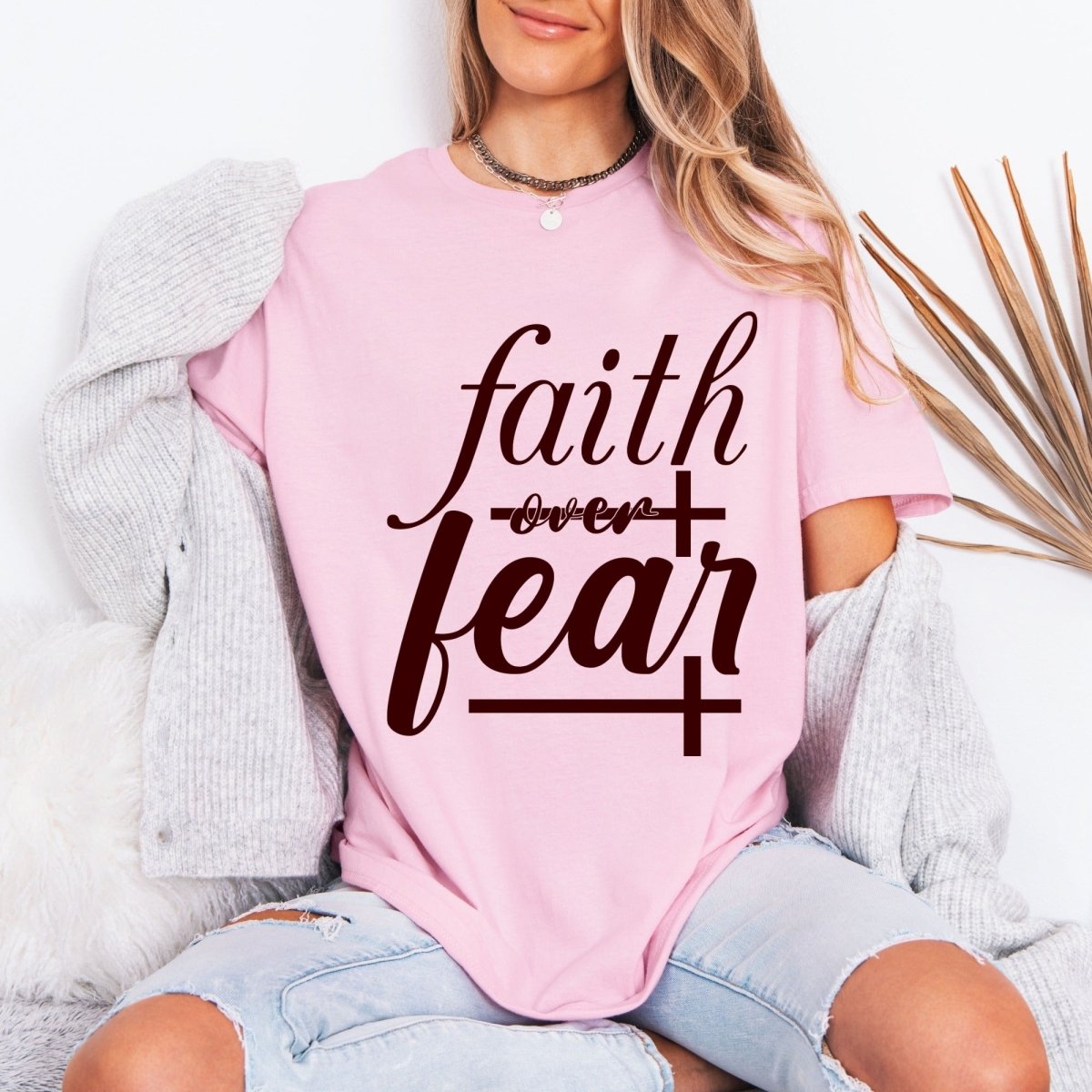 Faith Over Fear | Empowering Script Tee - Luckets.com
