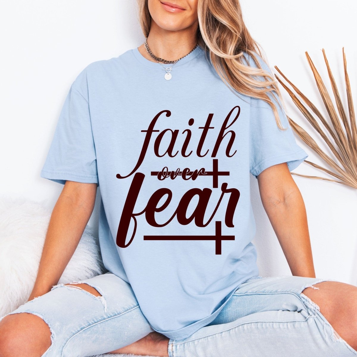 Faith Over Fear | Empowering Script Tee - Luckets.com