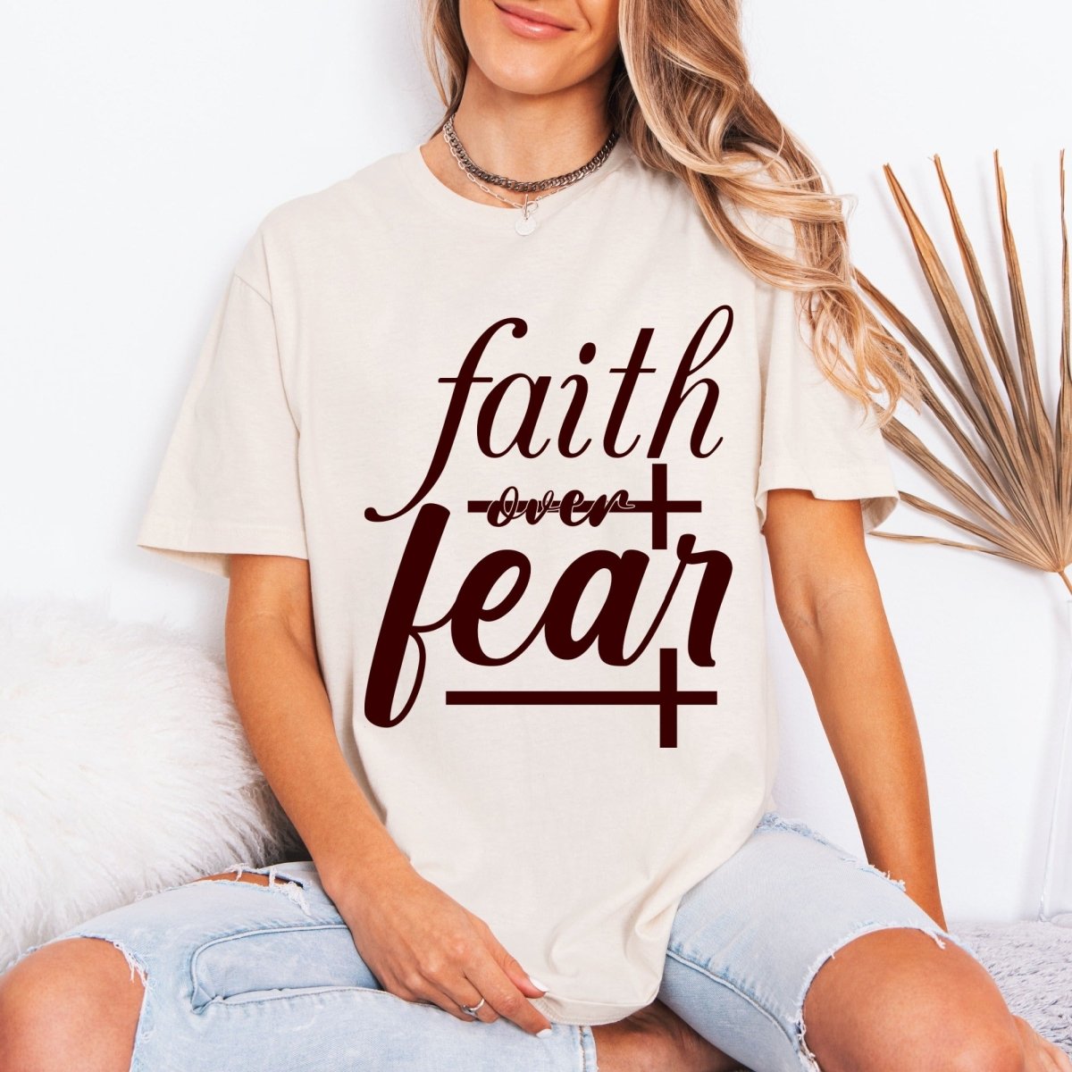Faith Over Fear | Empowering Script Tee - Luckets.com