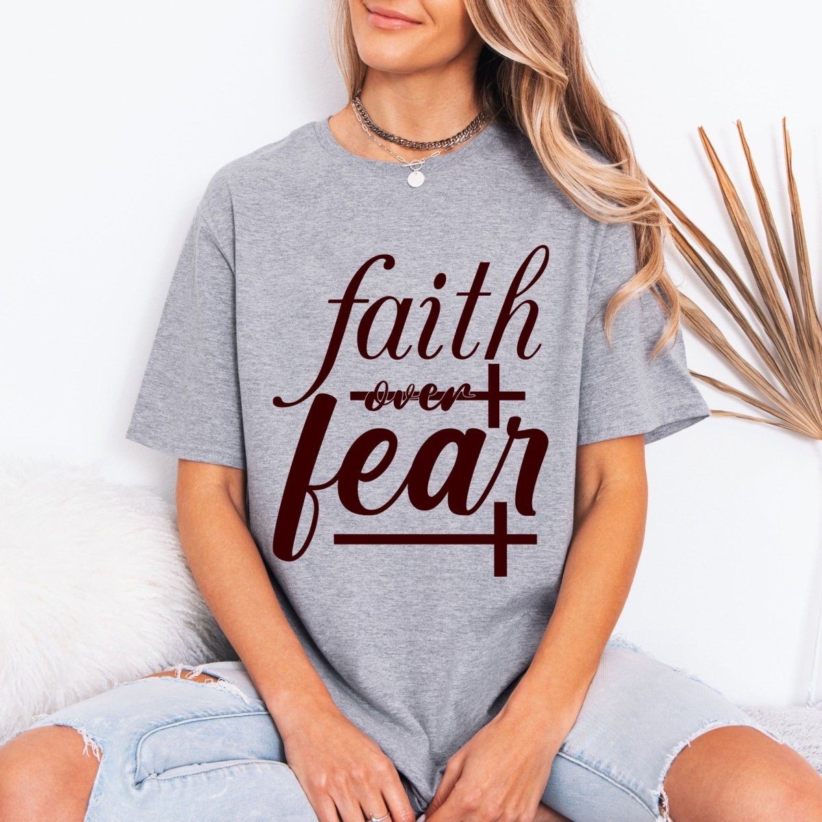 Faith Over Fear | Empowering Script Tee - Luckets.com