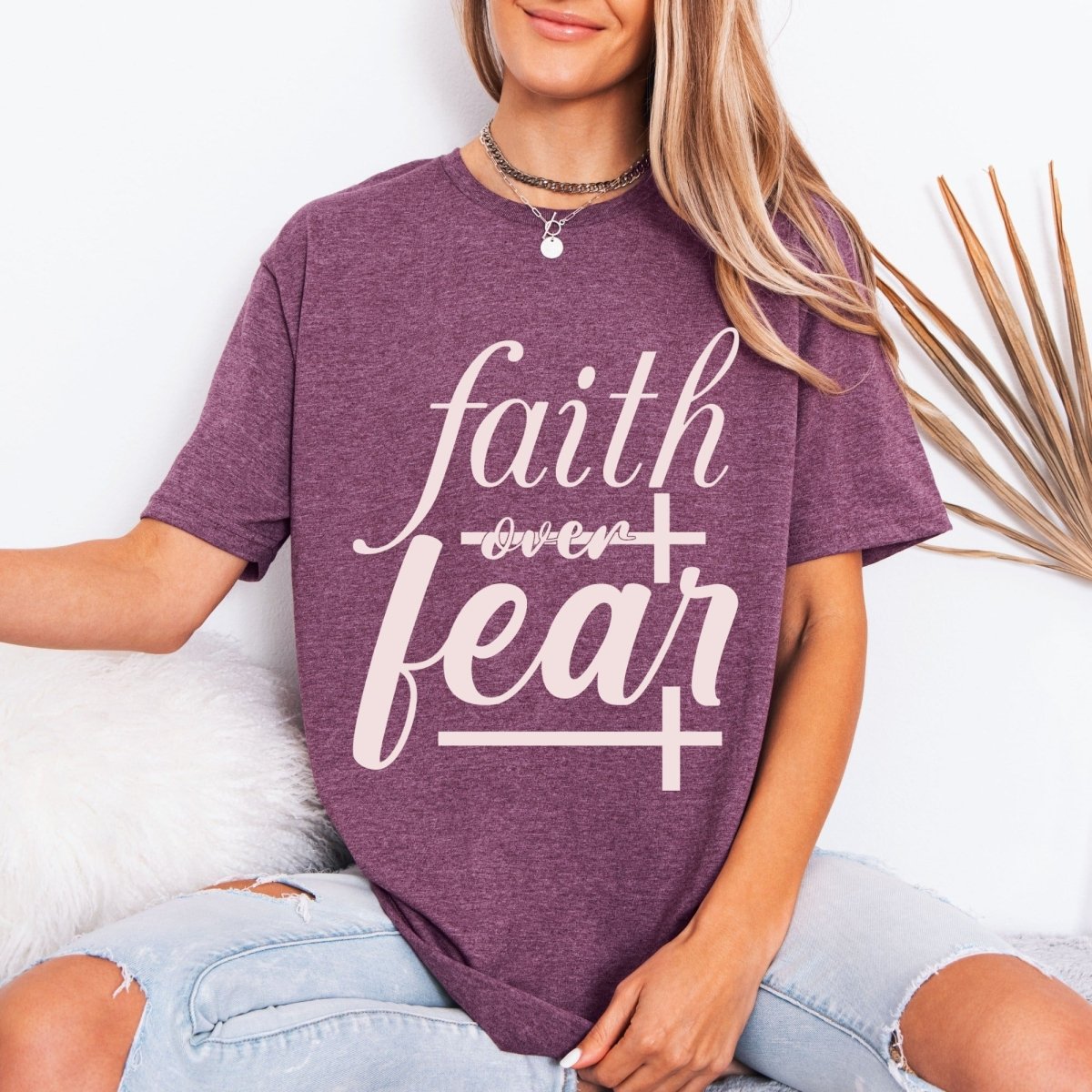 Faith Over Fear | Empowering Script Tee - Luckets.com