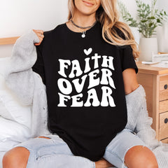 Faith Over Fear Heart Christian Faith Ready to Press DTF Transfer for Dtf