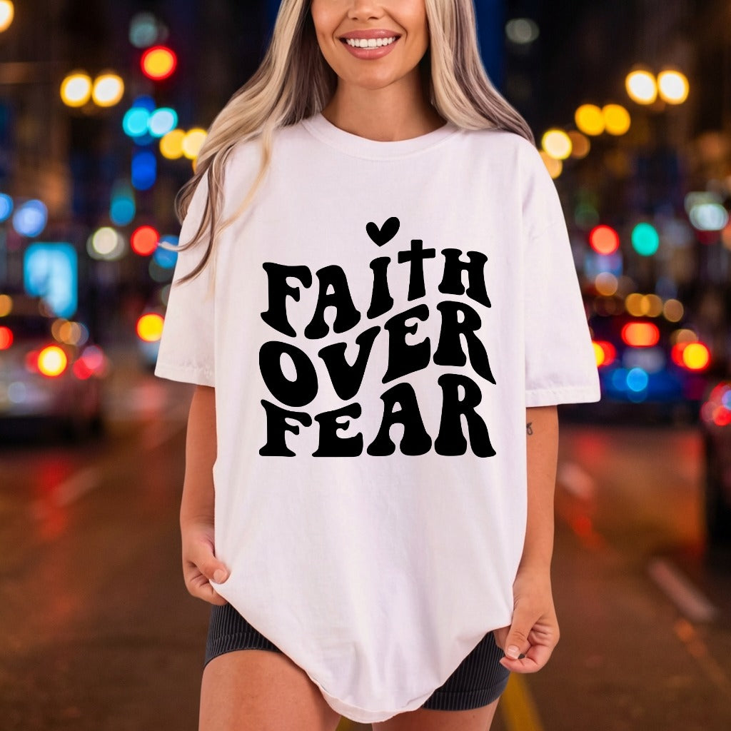 Faith Over Fear Heart Christian Faith Ready to Press DTF Transfer for Dtf