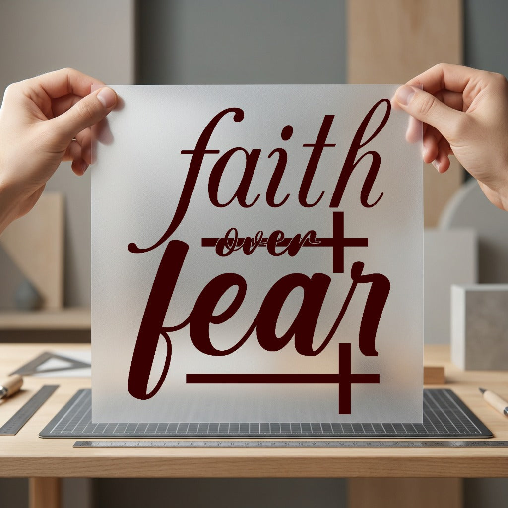 Faith Over Fear Inspirational Christian Faith Ready to Press DTF Transfer for Dtf