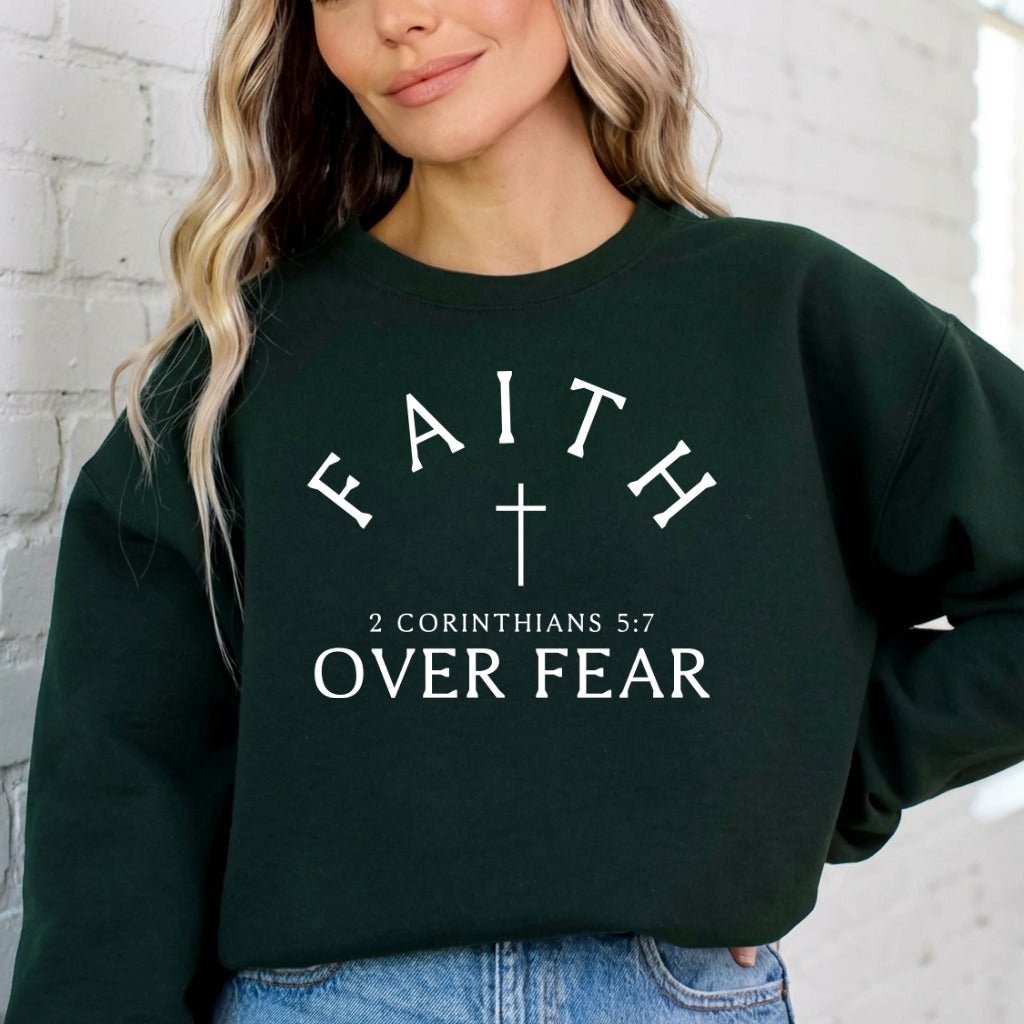 Faith Over Fear | Scripture & Cross Sweatshirt - Luckets.com