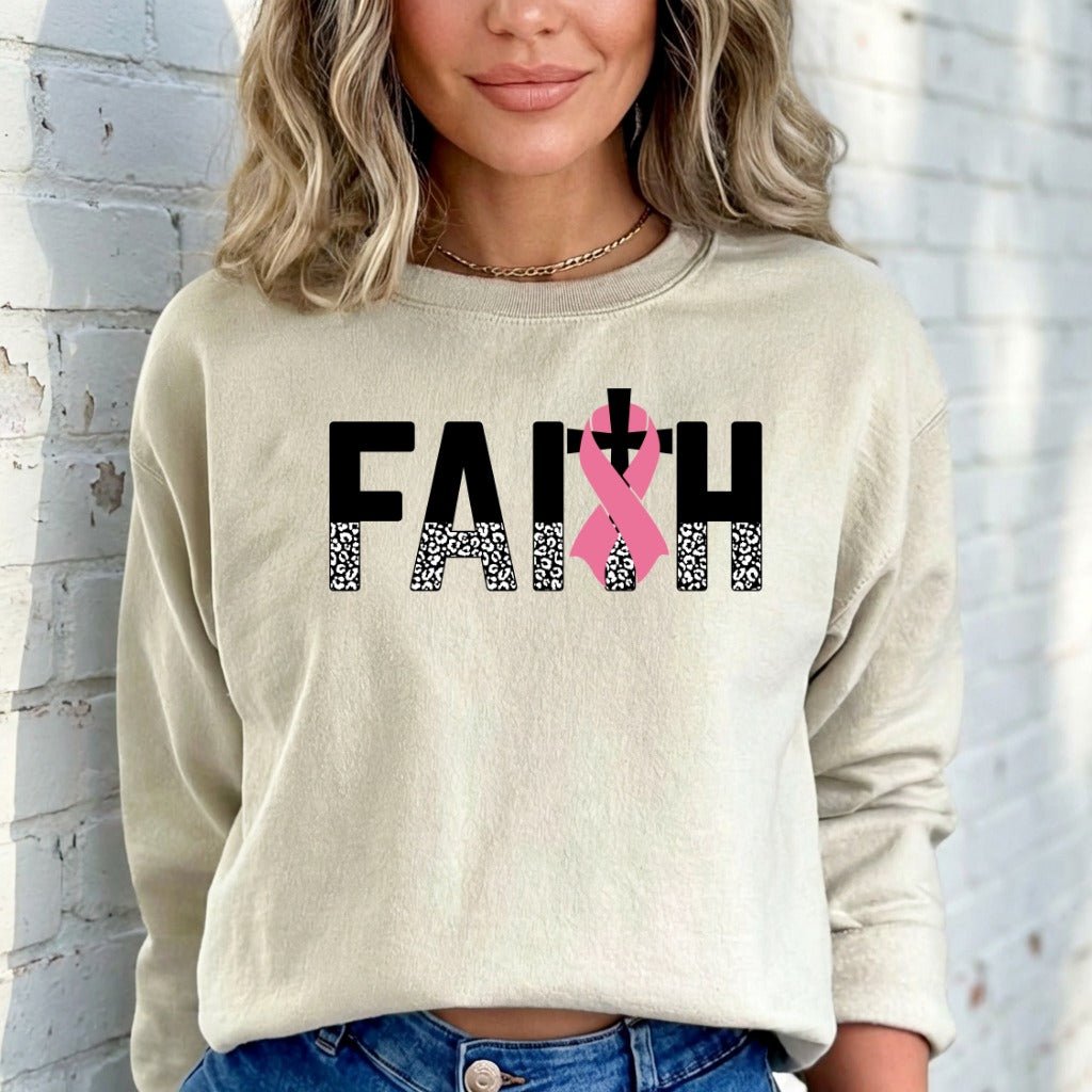 Faith Pink Ribbon | Breast Cancer Awareness Sweatshirt - Luckets.com